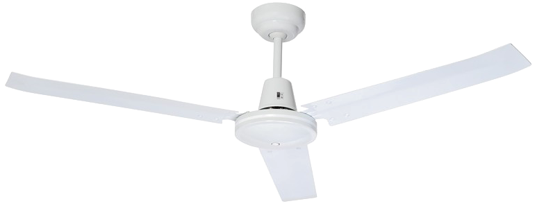 White Ceiling Fan Three Blades PNG Image