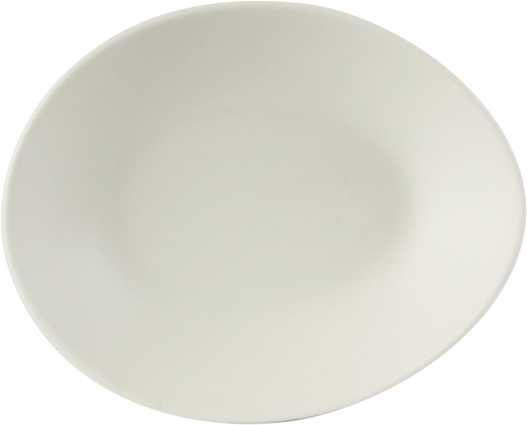 White Ceramic Plate Top View PNG Image