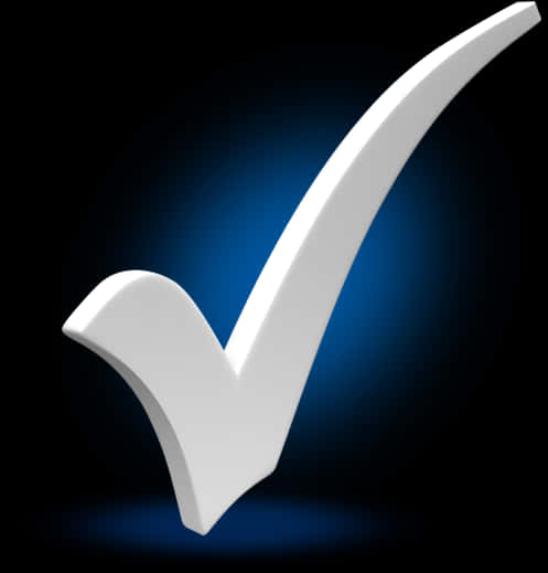 White Checkmark Blue Gradient Background PNG Image