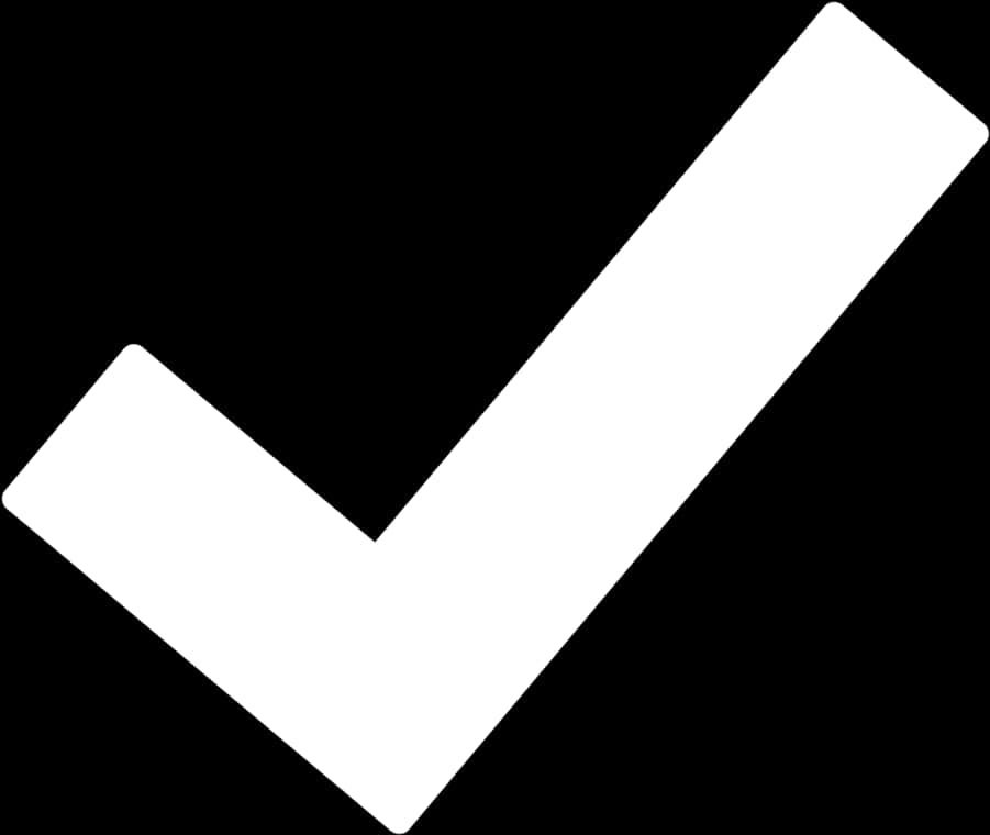 White Checkmarkon Black Background PNG Image