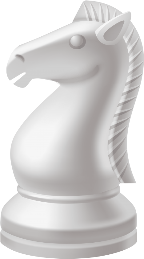 White_ Chess_ Knight_ Piece PNG Image