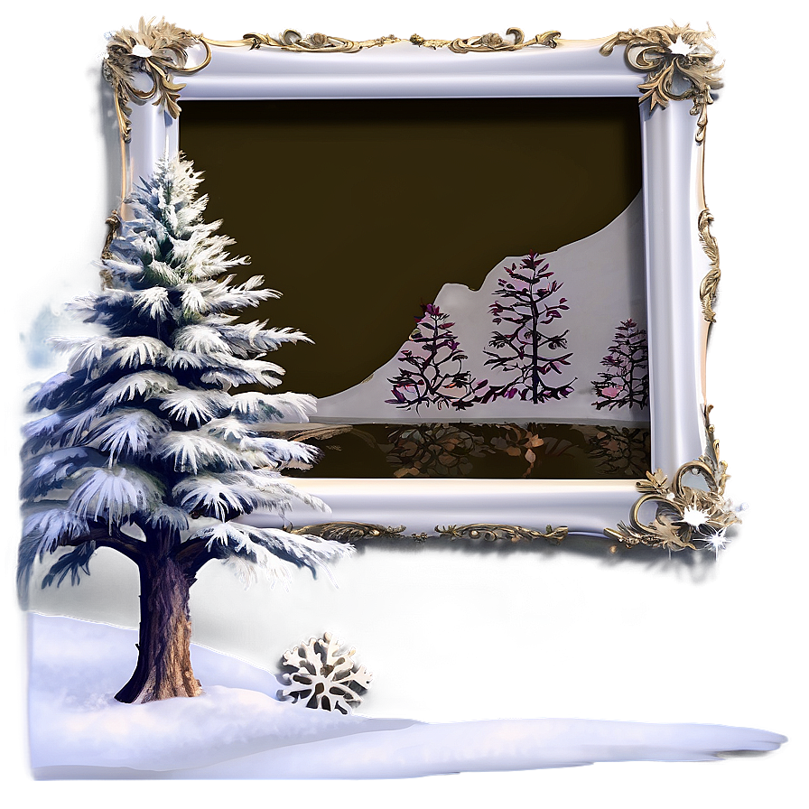 White Christmas Frame Png Oon33 PNG Image