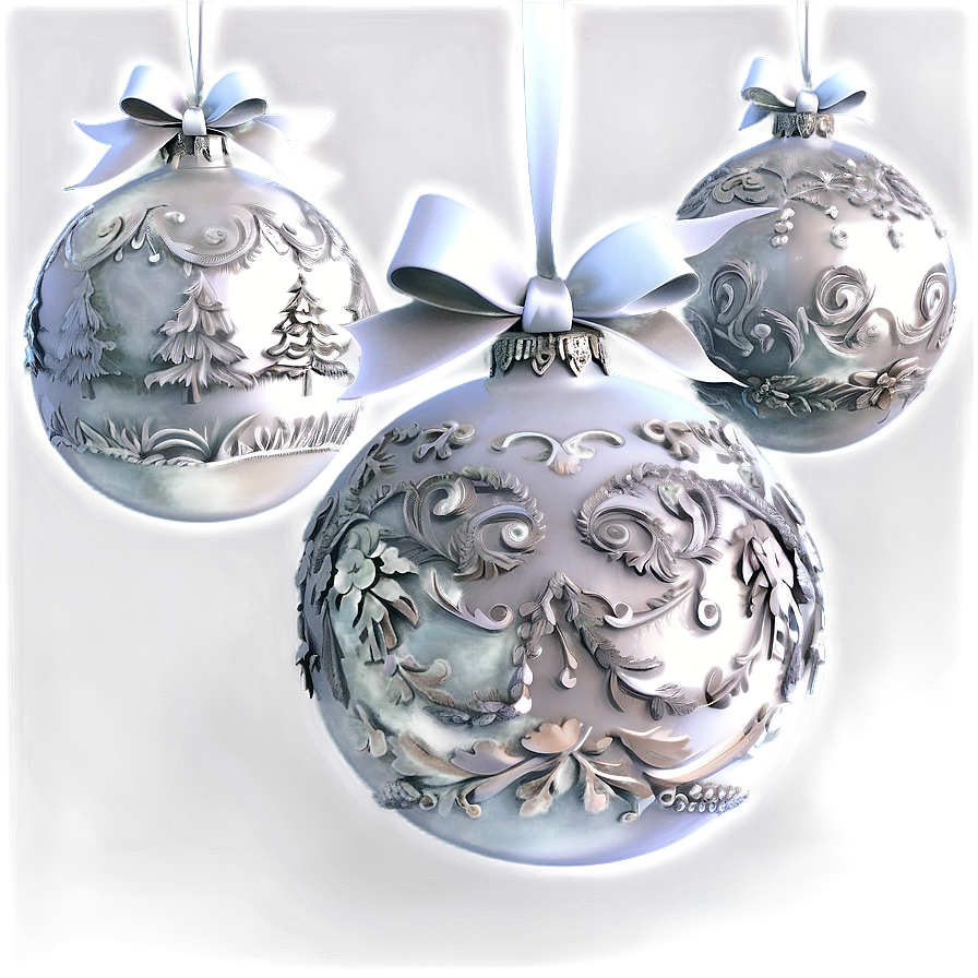 White Christmas Ornaments Png 05252024 PNG Image