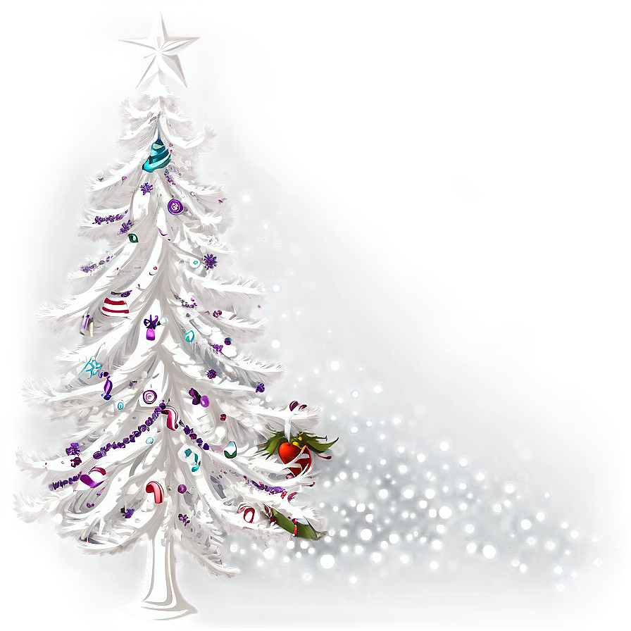 White Christmas Tree Illustration Png 32 PNG Image