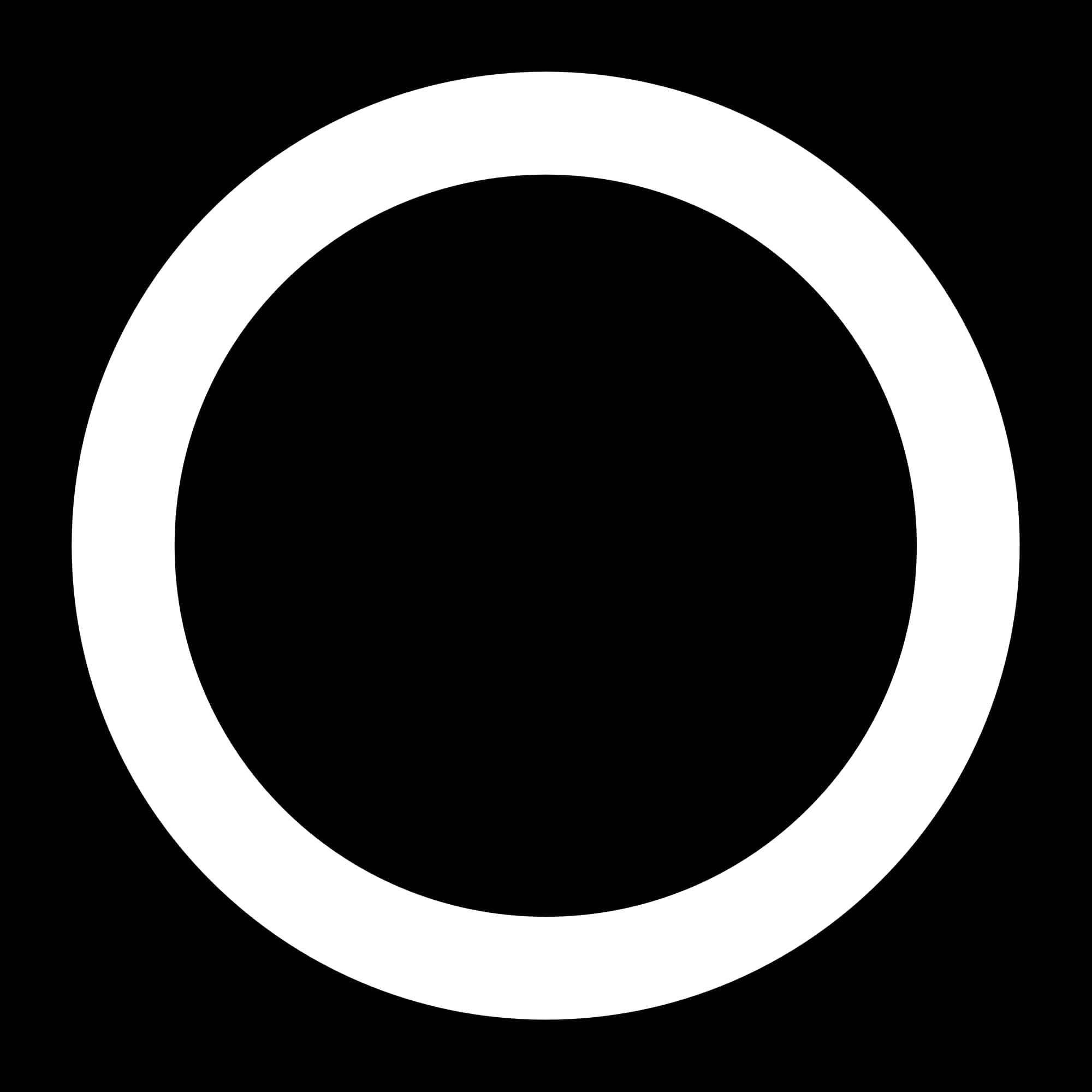 White Circle Black Background PNG Image