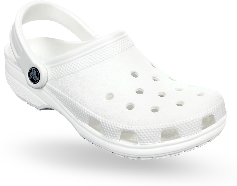 White Classic Croc Sandal PNG Image