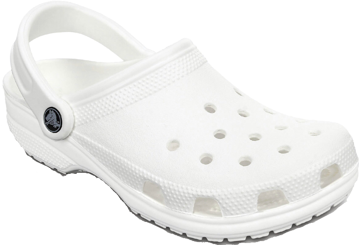 White Classic Croc Sandal PNG Image