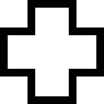 White Cross Black Background PNG Image