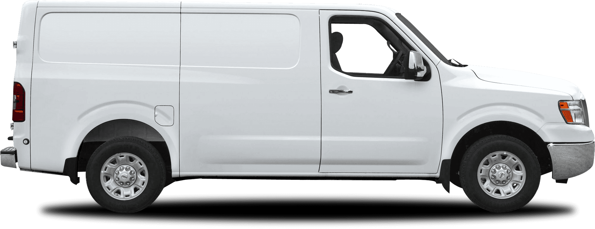 White Delivery Van Side View PNG Image