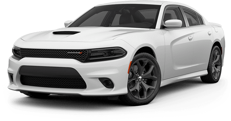 White Dodge Charger Modern Muscle Car PNG Image