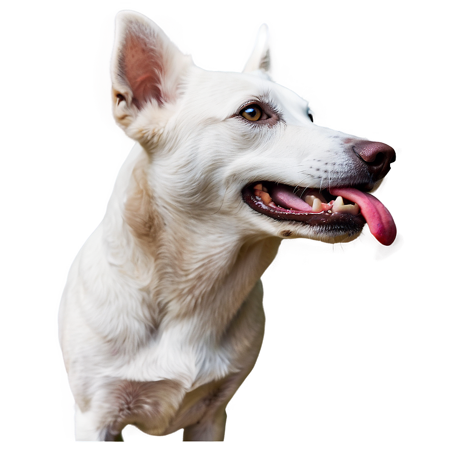 White Dog Licking Png 06262024 PNG Image