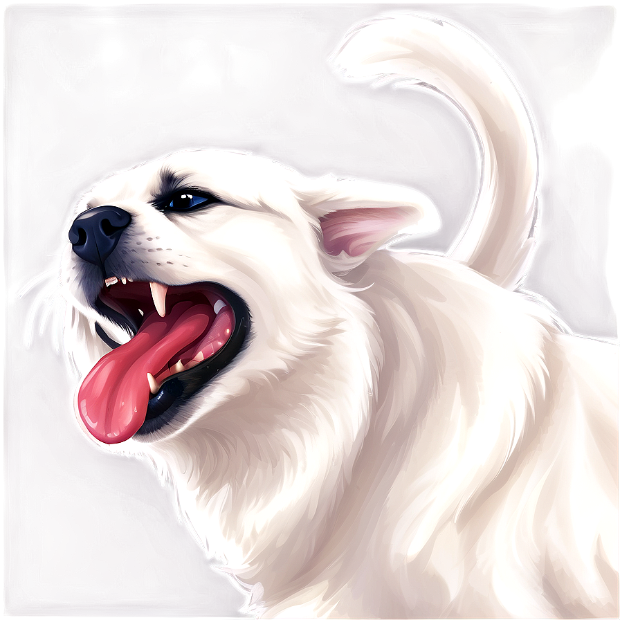 White Dog Licking Png Yuu33 PNG Image