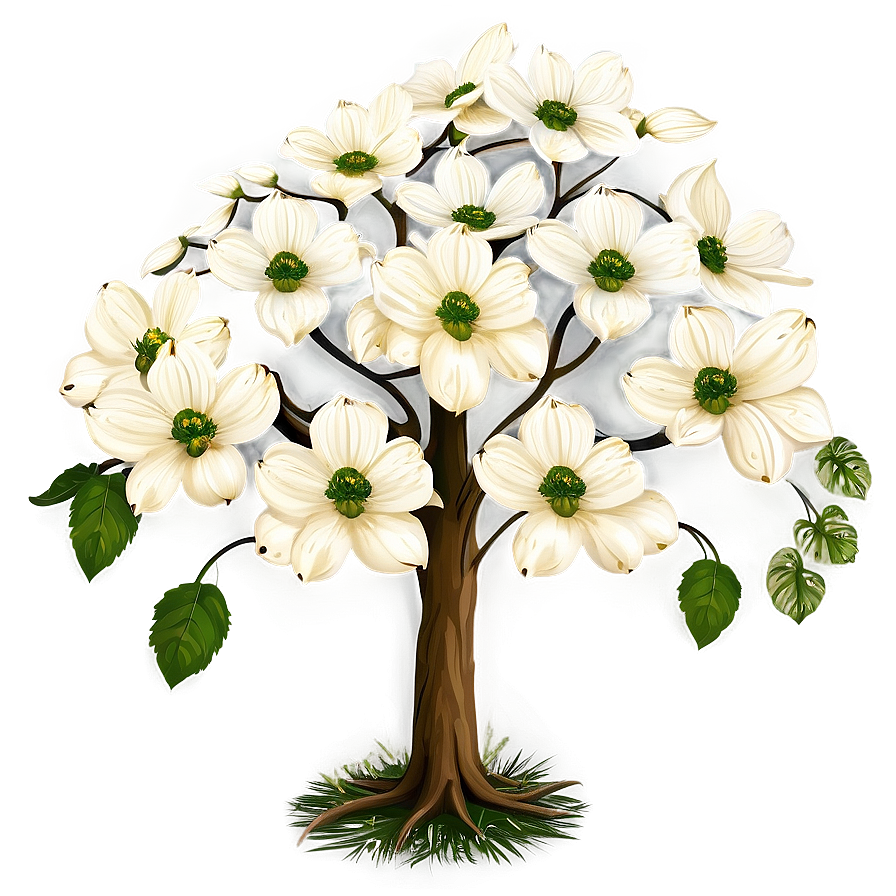 White Dogwood Tree Png Gkj58 PNG Image