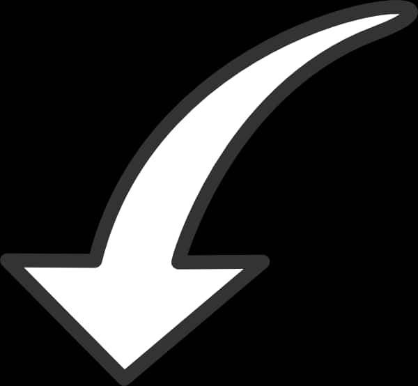 White Downward Arrow Graphic PNG Image