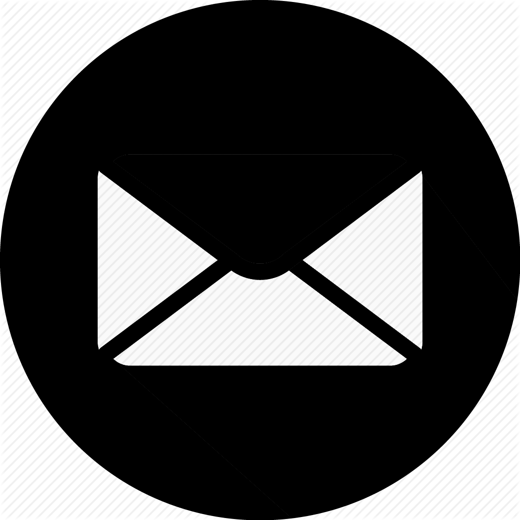 White Email Icon Black Background PNG Image