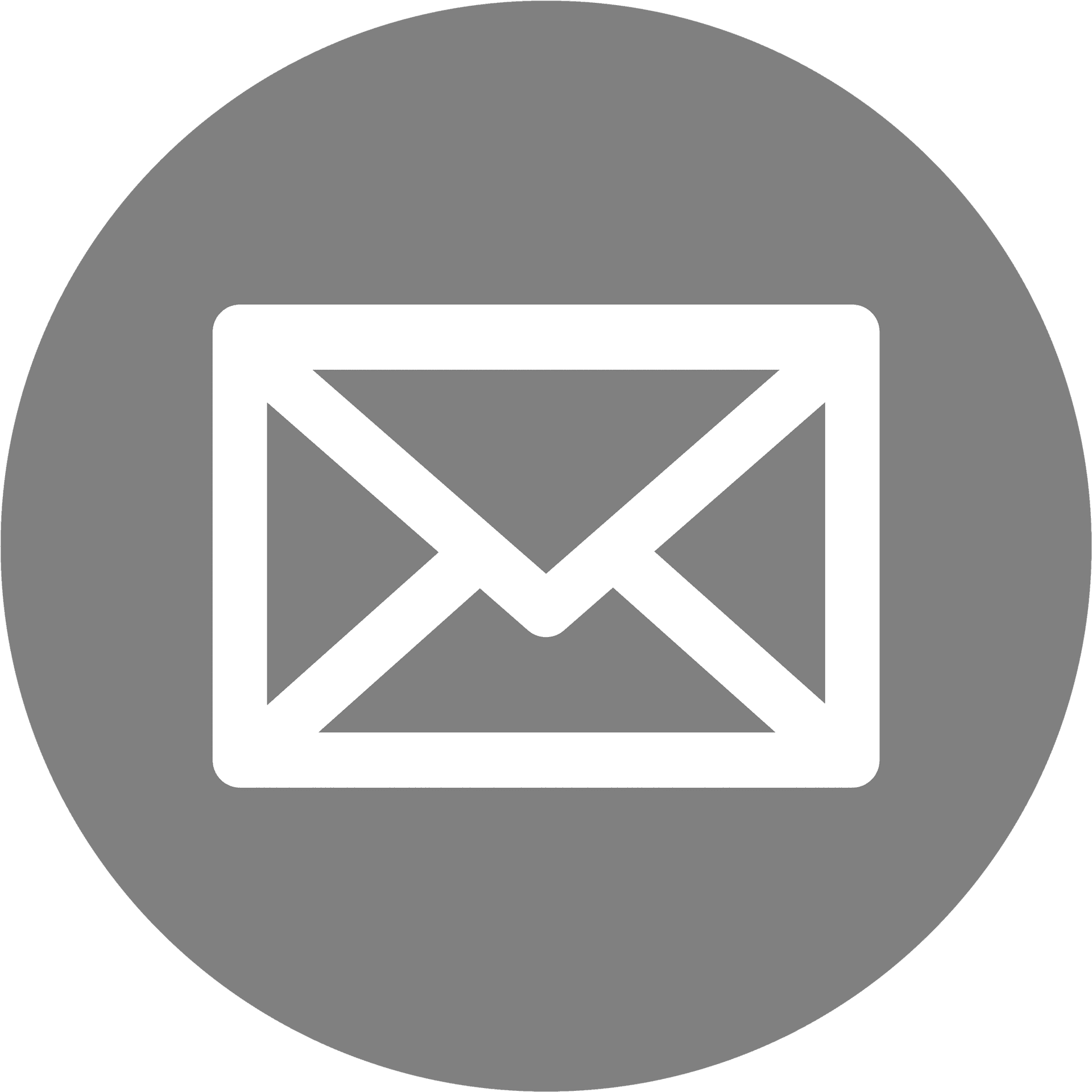 White Email Iconon Grey Background PNG Image