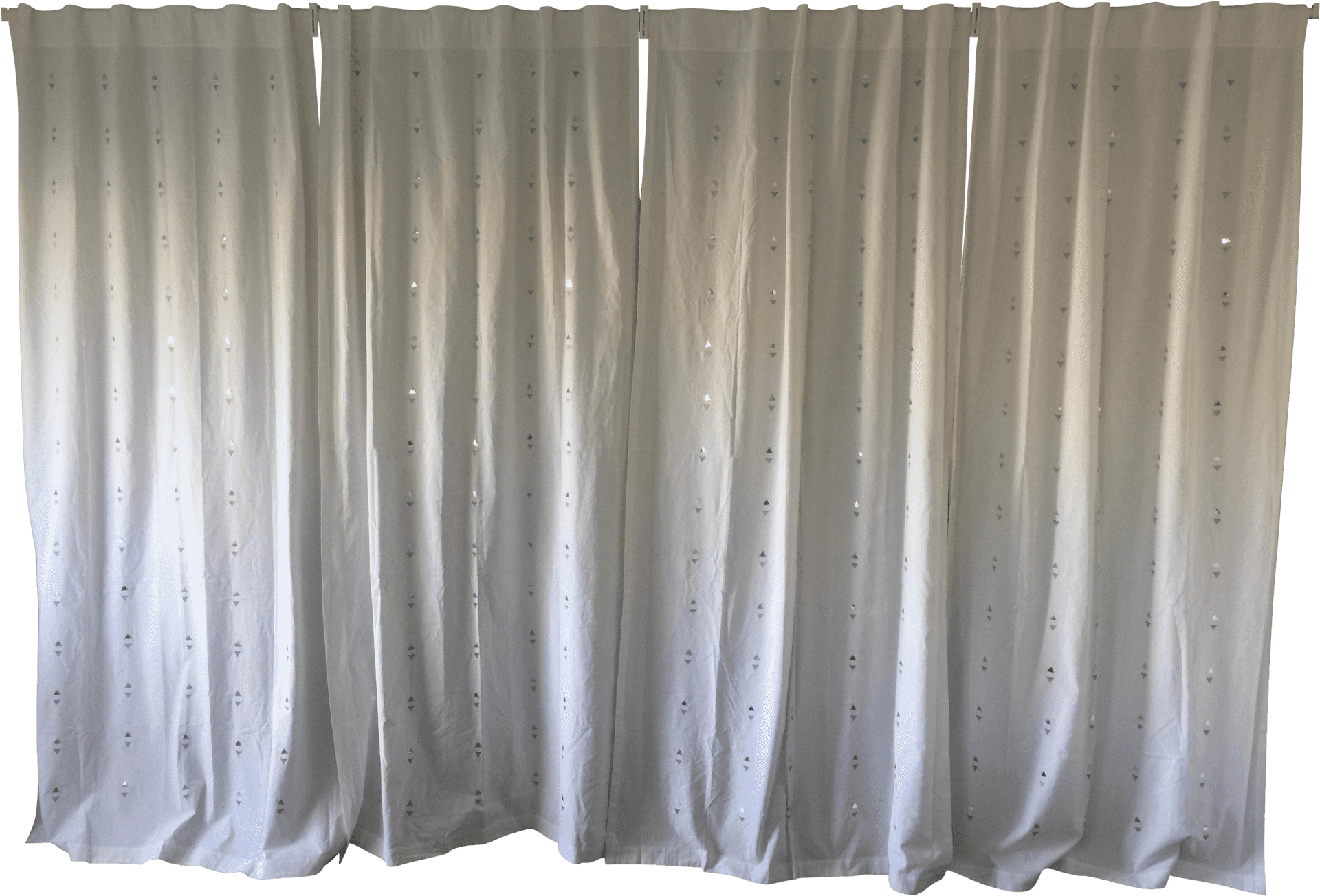 White Embroidered Curtains PNG Image