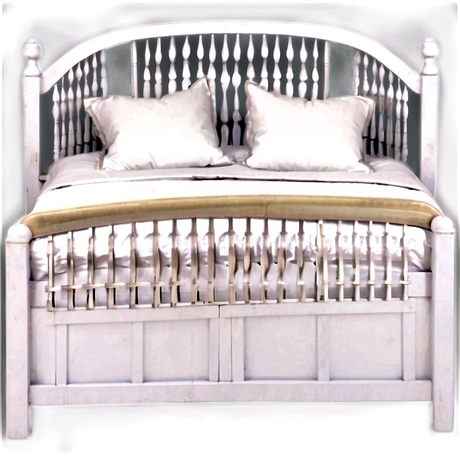 White Farmhouse Bed Png 70 PNG Image