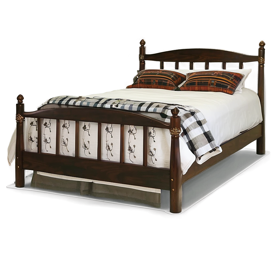 White Farmhouse Bed Png 80 PNG Image