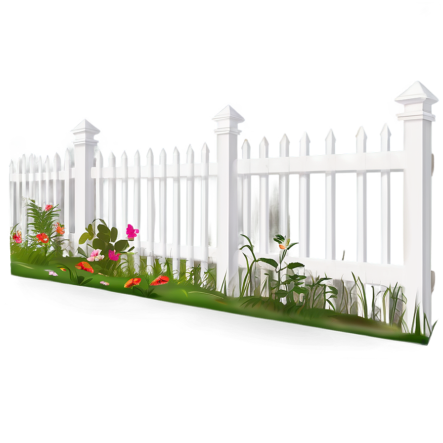 White Fence Border Design Png Ogt PNG Image