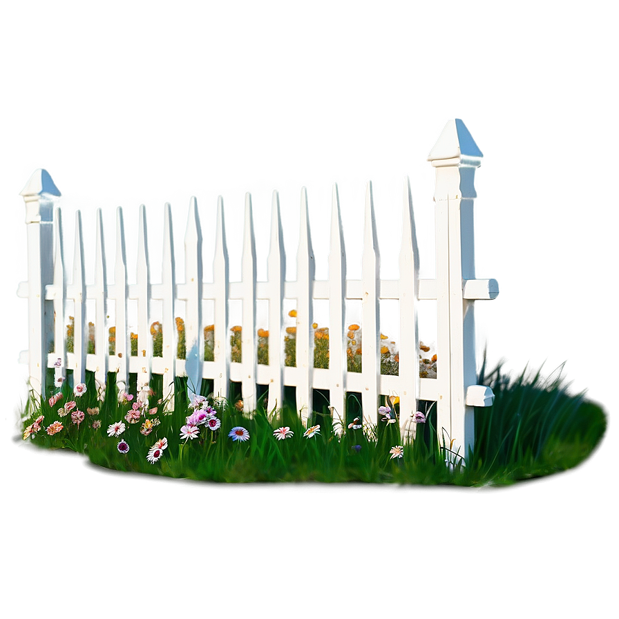 White Fence D PNG Image