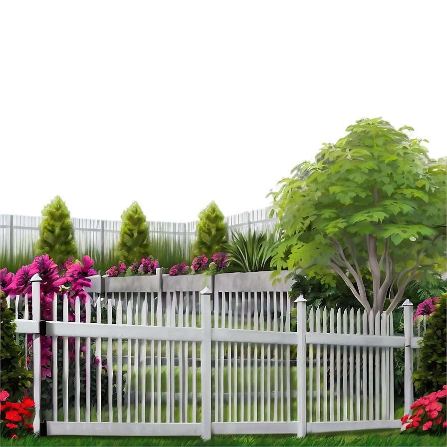 White Fence For Backyard Png 06272024 PNG Image