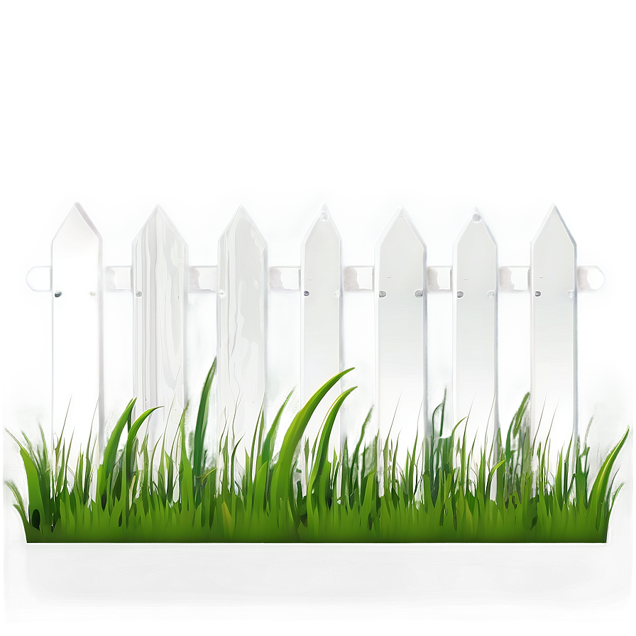 White Fence On Green Grass Png Wto59 PNG Image