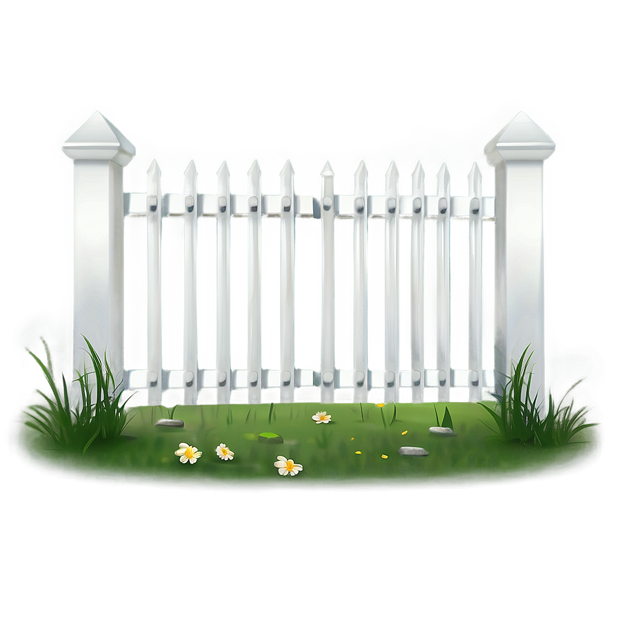 White Fence With Gate Open Png Cek78 PNG Image