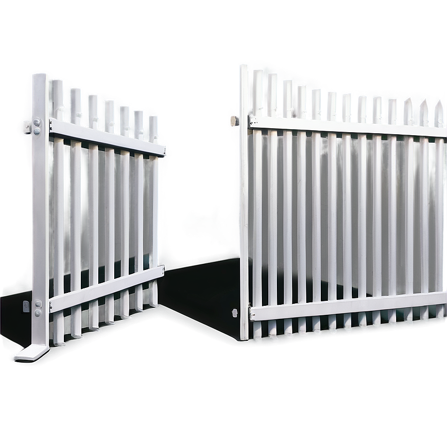 White Fence With Gate Open Png Exs54 PNG Image