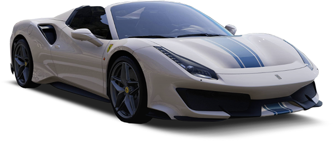 White Ferrari Convertible Sports Car PNG Image