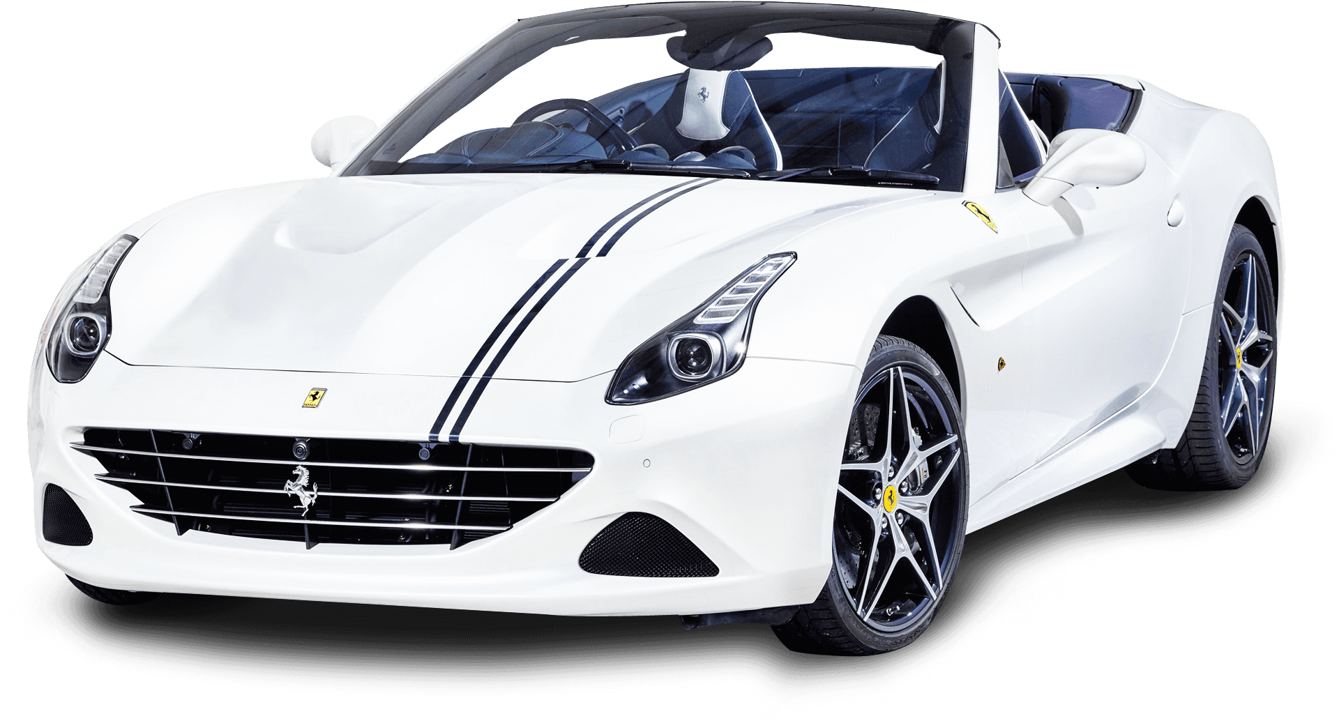 White Ferrari Convertible Sports Car PNG Image