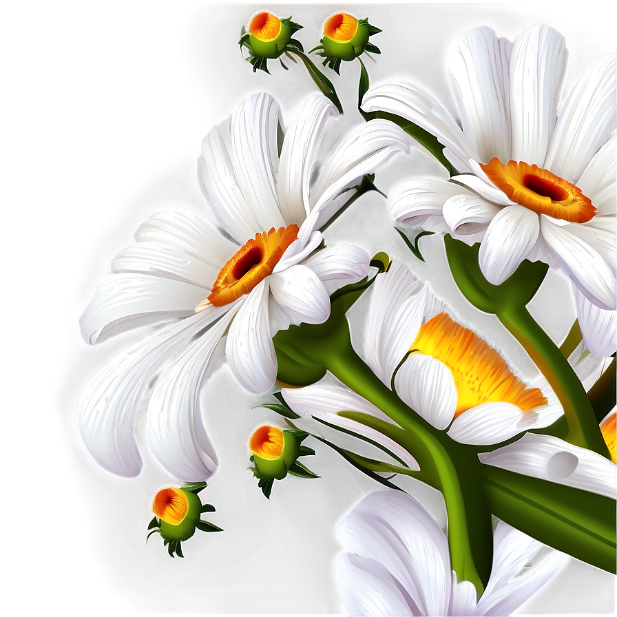 White Flower Art Png 05242024 PNG Image