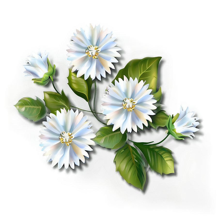 White Flower Decoration Png Djg77 PNG Image