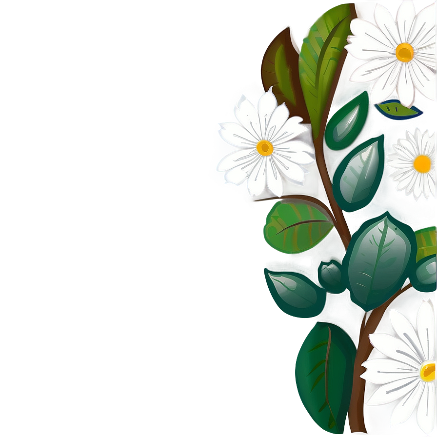 White Flower Drawing Png Crs PNG Image