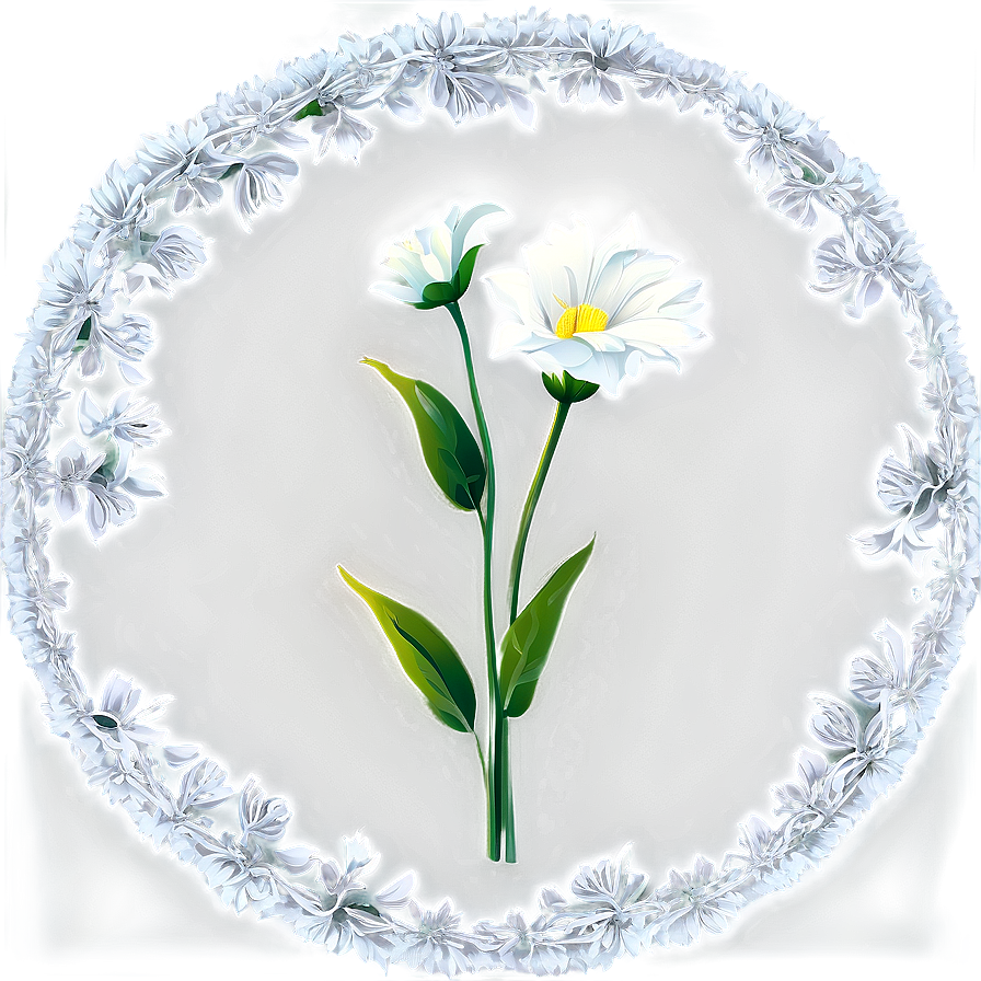 White Flower Outline Png Njj PNG Image