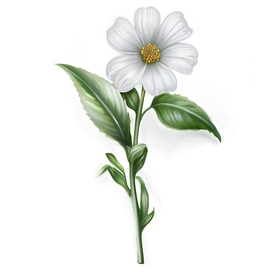 White Flower Sketch Png Fym83 PNG Image