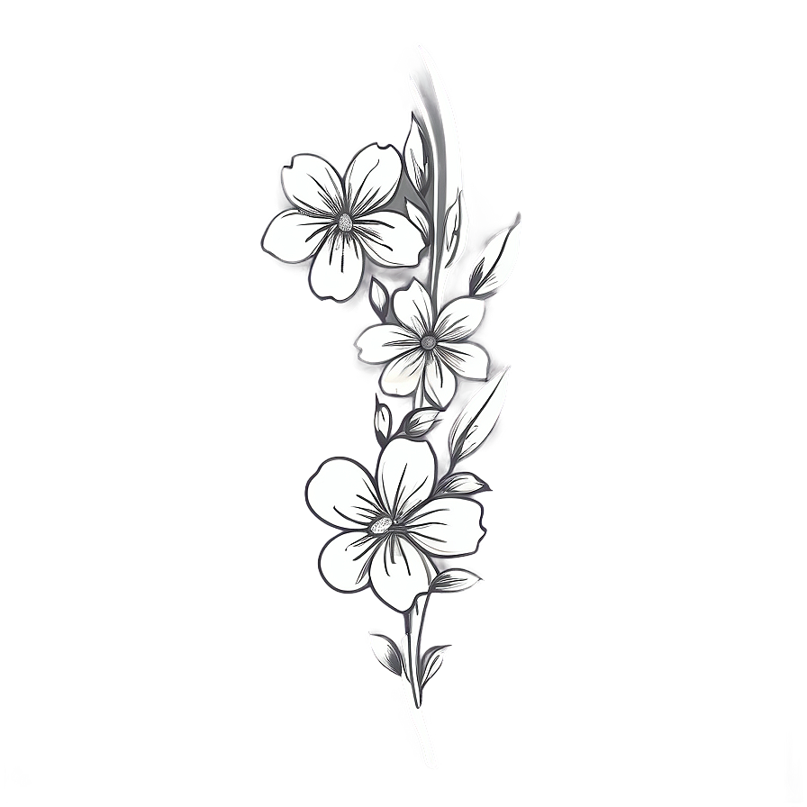 White Flower Sketch Png Iyu PNG Image