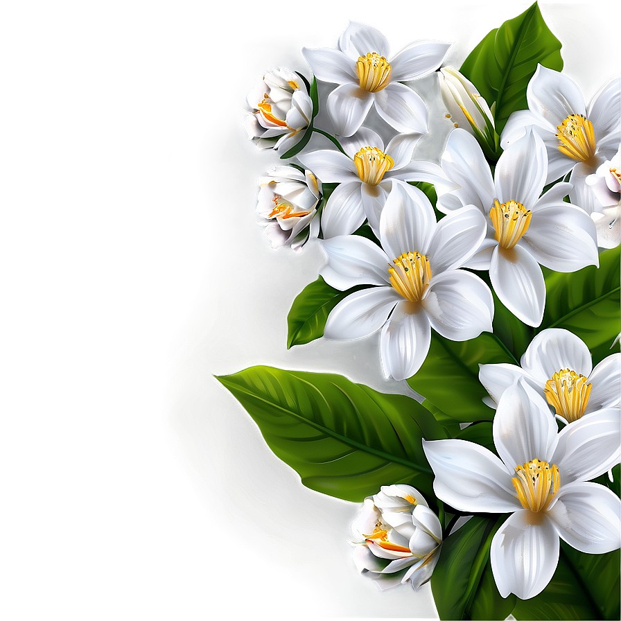 White Flowers Background Png 05242024 PNG Image