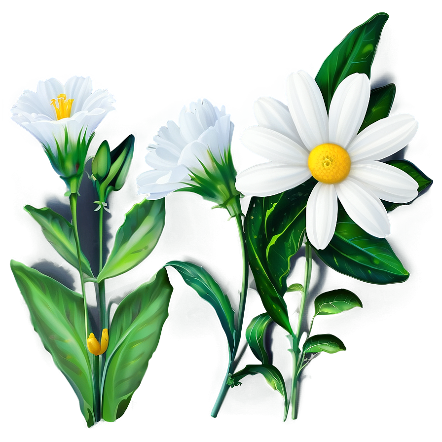 White Flowers Background Png Kal97 PNG Image