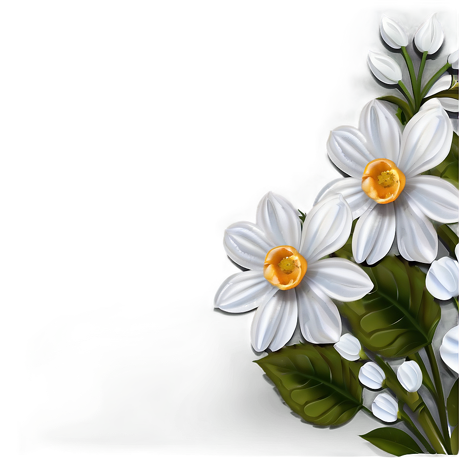 White Flowers Background Png Xyf39 PNG Image