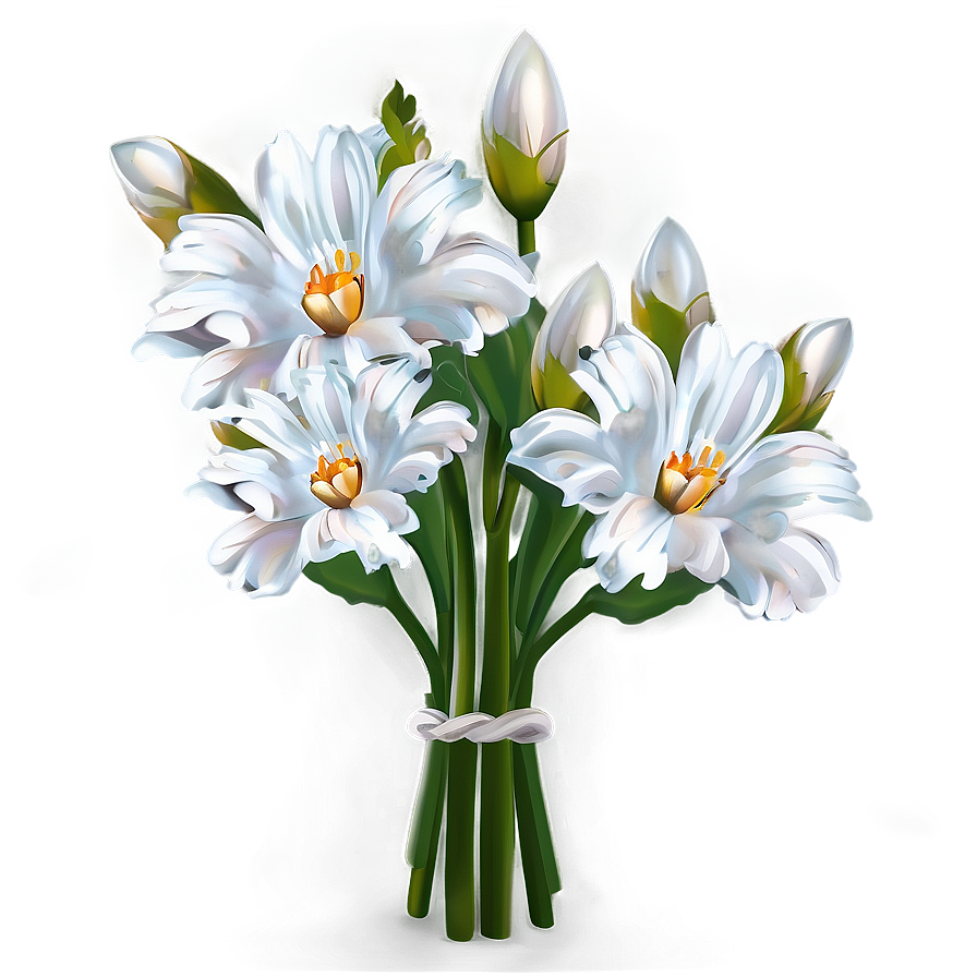 White Flowers Bouquet Png Hxh44 PNG Image