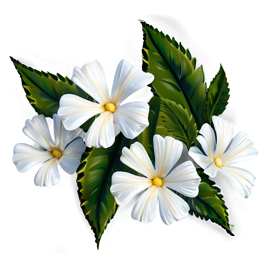 White Flowers Illustration Png Boy14 PNG Image