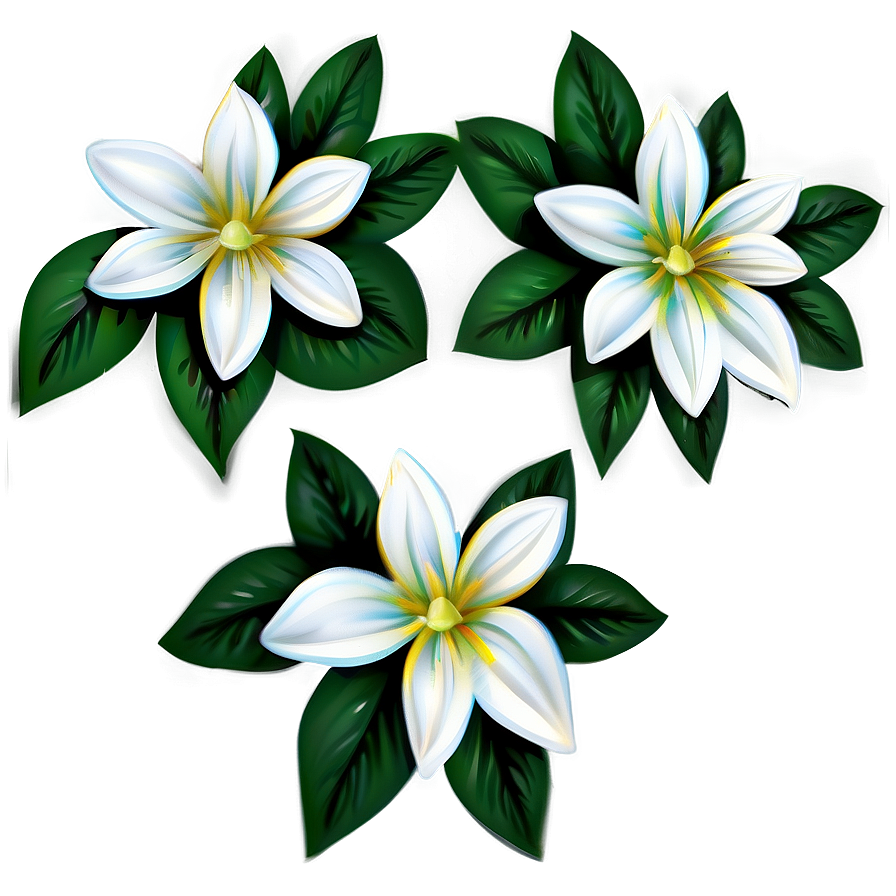 White Flowers Illustration Png Rdo34 PNG Image