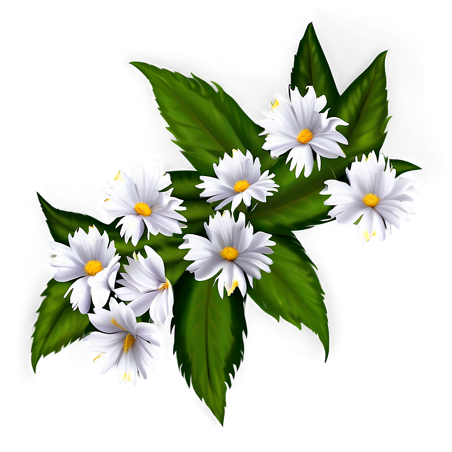 White Flowers Pattern Png 05242024 PNG Image