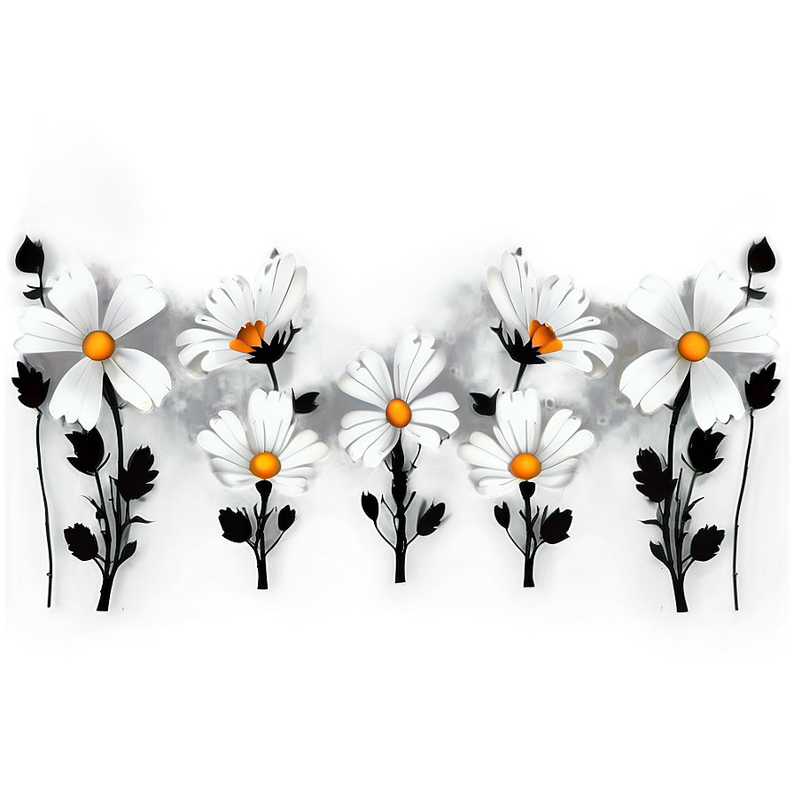 White Flowers Silhouette Png 54 PNG Image