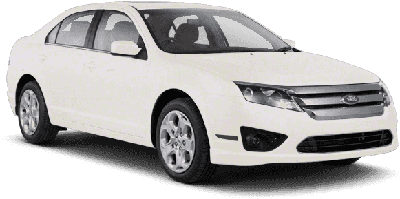 White Ford Fusion Side View PNG Image