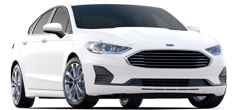 White Ford Fusion Side View PNG Image