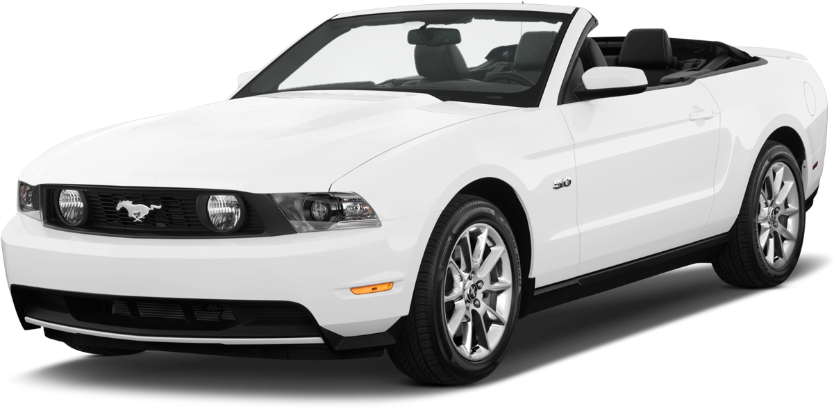 White Ford Mustang Convertible PNG Image