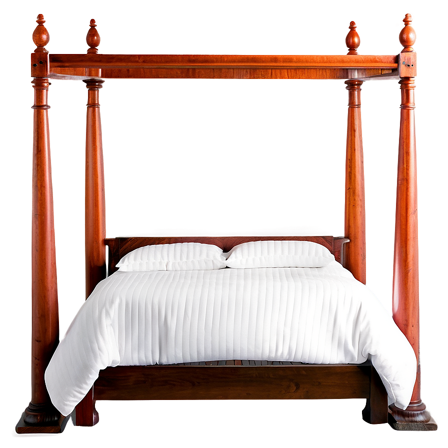 White Four Poster Bed Png 06132024 PNG Image