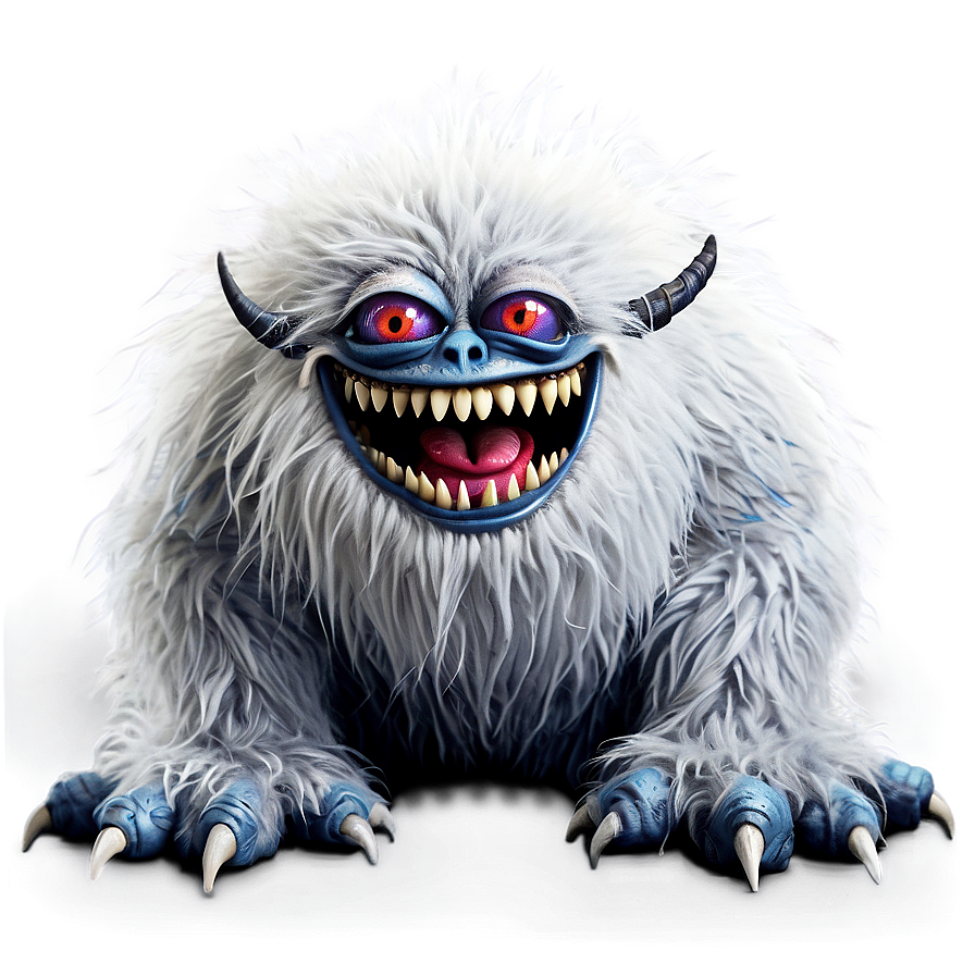 White Furry Monster Creature Png Ilp30 PNG Image